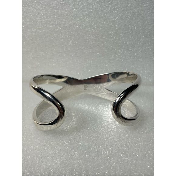 Vintage James Avery Solid 925 Sterling Silver Crossover Infinity Design Cuff Ban - Picture 6 of 11